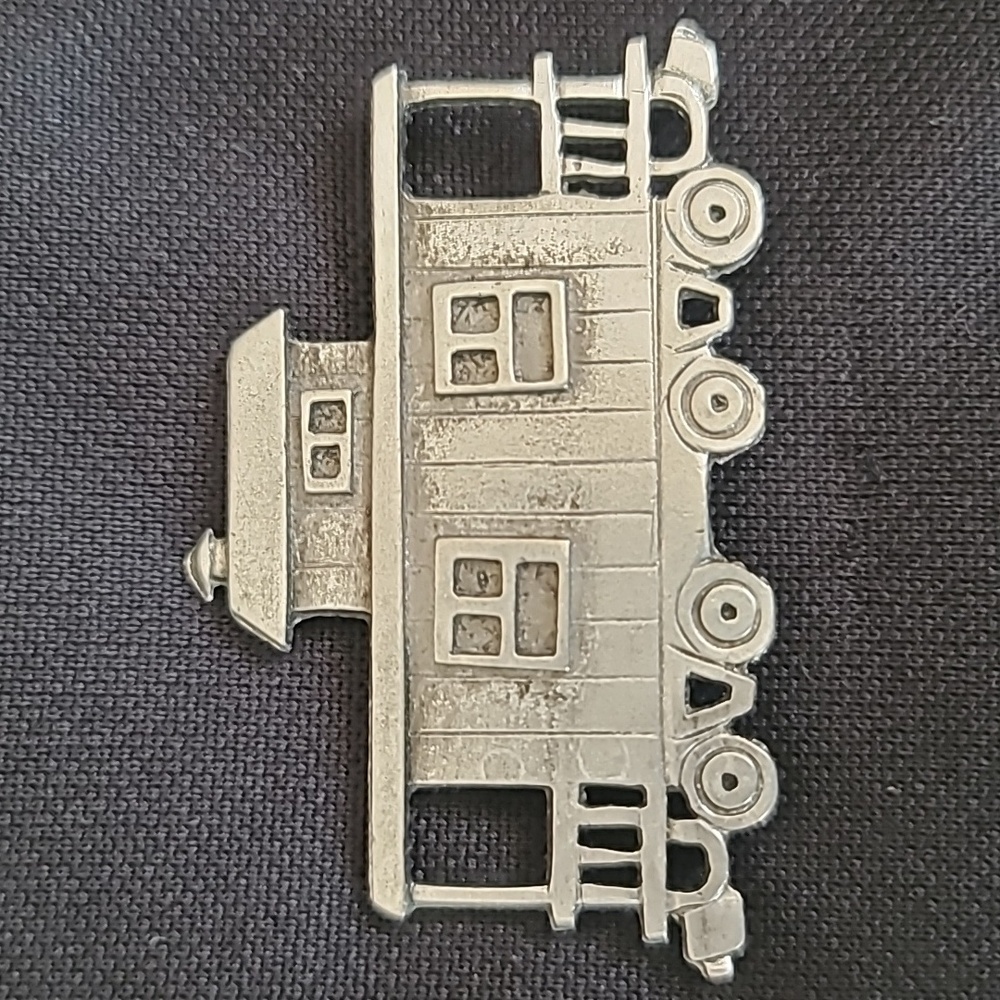 Vintage Metzke Caboose pewter brooch